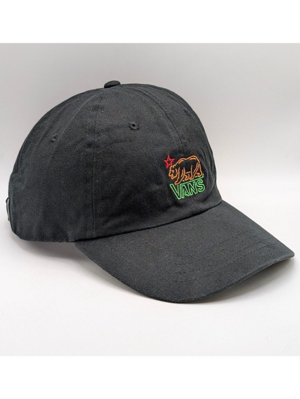 Vans Cali Bear Off The Wall Black Strap Back Cap Hat California Skateboarding